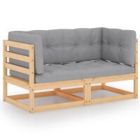 vidaXL 3-tlg. Garten-Lounge-Set mit Kissen Kiefer Massivholz