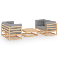 vidaXL 5-tlg. Garten-Lounge-Set mit Kissen Kiefer Massivholz