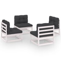 vidaXL 4-tlg. Garten-Lounge-Set mit Kissen Kiefer Massivholz