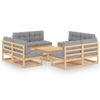 vidaXL 9-tlg. Garten-Lounge-Set mit Kissen Kiefer Massivholz