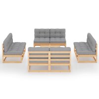 vidaXL 9-tlg. Garten-Lounge-Set mit Kissen Kiefer Massivholz