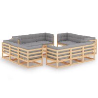 vidaXL 13-tlg. Garten-Lounge-Set mit Kissen Kiefer Massivholz