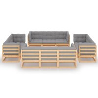 vidaXL 13-tlg. Garten-Lounge-Set mit Kissen Kiefer Massivholz