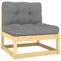 vidaXL 3-Sitzer-Sofa mit Kissen Kiefer Massivholz