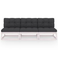 vidaXL 3-Sitzer-Sofa mit Kissen Kiefer Massivholz