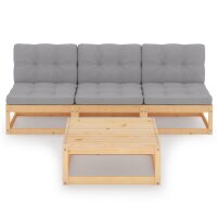 vidaXL 4-tlg. Garten-Lounge-Set mit Kissen Kiefer Massivholz