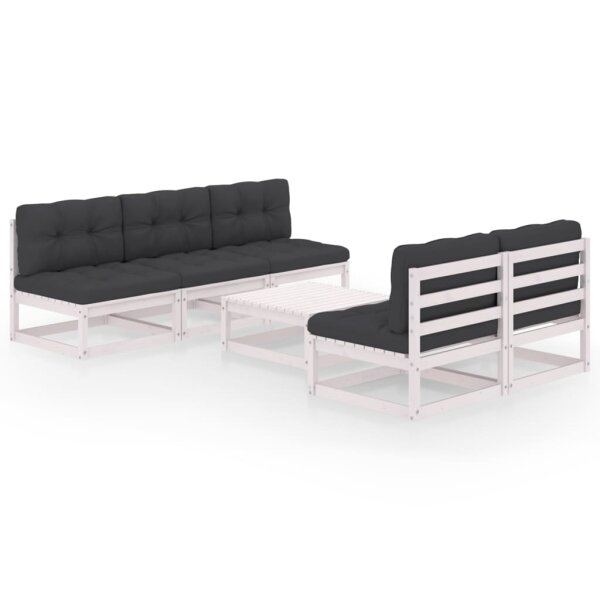 vidaXL 6-tlg. Garten-Lounge-Set mit Kissen Kiefer Massivholz