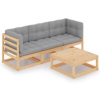 vidaXL 4-tlg. Garten-Lounge-Set mit Kissen Kiefer Massivholz