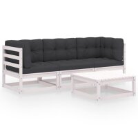 vidaXL 4-tlg. Garten-Lounge-Set mit Kissen Kiefer Massivholz