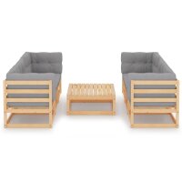 vidaXL 7-tlg. Garten-Lounge-Set mit Kissen Kiefer Massivholz