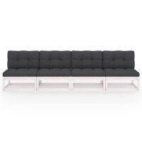 vidaXL 4-Sitzer-Gartensofa mit Kissen Kiefer Massivholz