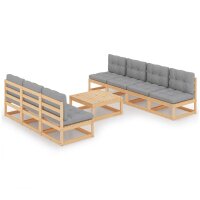 vidaXL 8-tlg. Garten-Lounge-Set mit Kissen Kiefer Massivholz