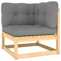 vidaXL 4-Sitzer-Gartensofa mit Kissen Kiefer Massivholz