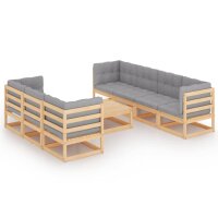 vidaXL 8-tlg. Garten-Lounge-Set mit Kissen Kiefer Massivholz