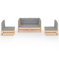 vidaXL 4-tlg. Garten-Lounge-Set mit Kissen Kiefer Massivholz