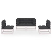 vidaXL 4-tlg. Garten-Lounge-Set mit Kissen Kiefer Massivholz