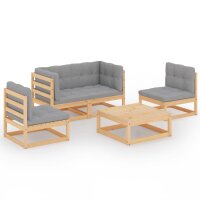 vidaXL 5-tlg. Garten-Lounge-Set mit Kissen Kiefer Massivholz