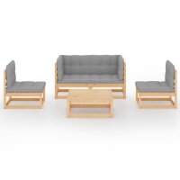 vidaXL 5-tlg. Garten-Lounge-Set mit Kissen Kiefer Massivholz