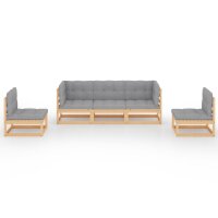 vidaXL 5-tlg. Garten-Lounge-Set mit Kissen Kiefer Massivholz