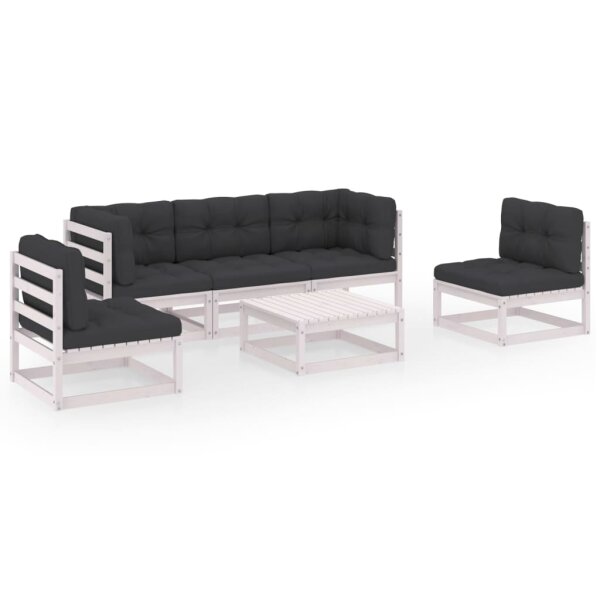 vidaXL 6-tlg. Garten-Lounge-Set mit Kissen Kiefer Massivholz