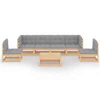 vidaXL 7-tlg. Garten-Lounge-Set mit Kissen Kiefer Massivholz