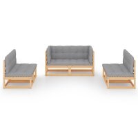 vidaXL 6-tlg. Garten-Lounge-Set mit Kissen Kiefer Massivholz