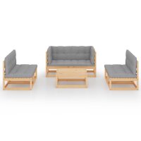 vidaXL 7-tlg. Garten-Lounge-Set mit Kissen Kiefer Massivholz