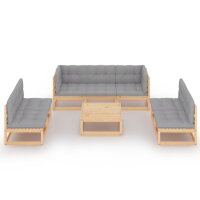 vidaXL 8-tlg. Garten-Lounge-Set mit Kissen Kiefer Massivholz