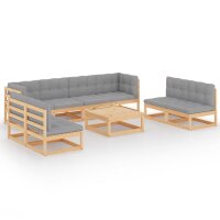 vidaXL 9-tlg. Garten-Lounge-Set mit Kissen Kiefer Massivholz