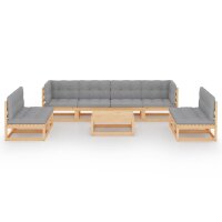 vidaXL 9-tlg. Garten-Lounge-Set mit Kissen Kiefer Massivholz