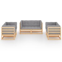 vidaXL 6-tlg. Garten-Lounge-Set mit Kissen Kiefer Massivholz