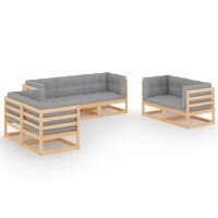 vidaXL 7-tlg. Garten-Lounge-Set mit Kissen Kiefer Massivholz