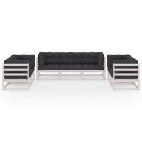 vidaXL 7-tlg. Garten-Lounge-Set mit Kissen Kiefer Massivholz