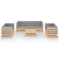 vidaXL 8-tlg. Garten-Lounge-Set mit Kissen Kiefer Massivholz