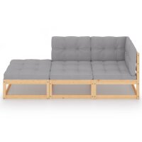 vidaXL 3-tlg. Garten-Lounge-Set mit Kissen Kiefer Massivholz