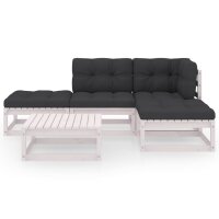 vidaXL 5-tlg. Garten-Lounge-Set mit Kissen Kiefer Massivholz