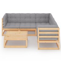 vidaXL 6-tlg. Garten-Lounge-Set mit Kissen Kiefer Massivholz