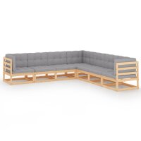 vidaXL 7-tlg. Garten-Lounge-Set mit Kissen Kiefer Massivholz