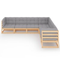 vidaXL 7-tlg. Garten-Lounge-Set mit Kissen Kiefer Massivholz