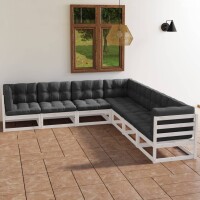 vidaXL 7-tlg. Garten-Lounge-Set mit Kissen Kiefer Massivholz