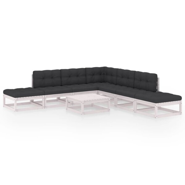 vidaXL 8-tlg. Garten-Lounge-Set mit Kissen Kiefer Massivholz