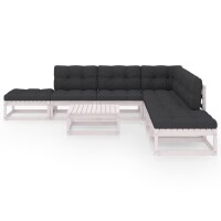 vidaXL 8-tlg. Garten-Lounge-Set mit Kissen Kiefer Massivholz