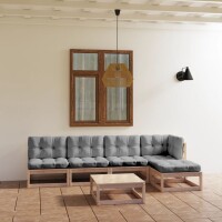 vidaXL 6-tlg. Garten-Lounge-Set mit Kissen Kiefer Massivholz