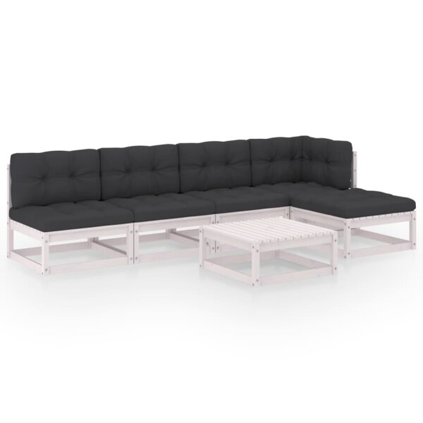 vidaXL 6-tlg. Garten-Lounge-Set mit Kissen Kiefer Massivholz