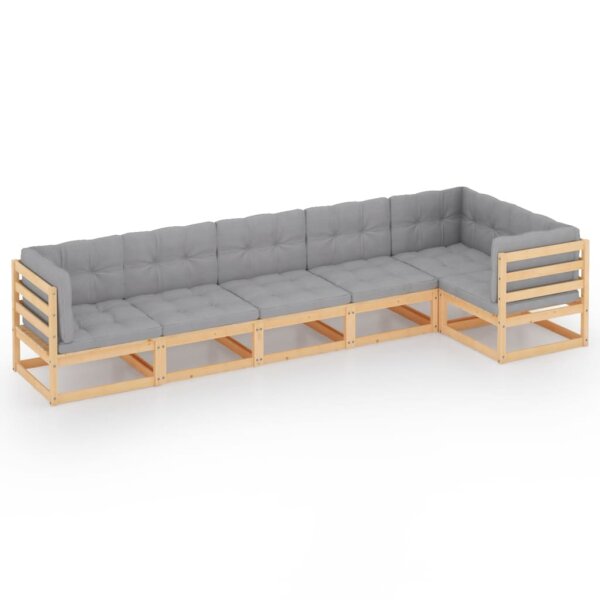 vidaXL 6-tlg. Garten-Lounge-Set mit Kissen Kiefer Massivholz