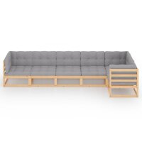 vidaXL 6-tlg. Garten-Lounge-Set mit Kissen Kiefer Massivholz