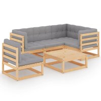 vidaXL 6-tlg. Garten-Lounge-Set mit Kissen Kiefer Massivholz