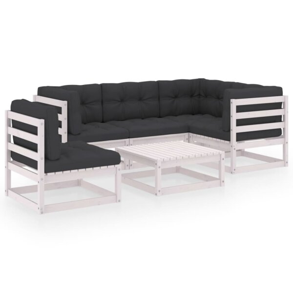 vidaXL 6-tlg. Garten-Lounge-Set mit Kissen Kiefer Massivholz