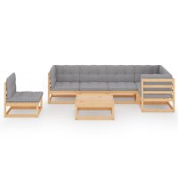 vidaXL 7-tlg. Garten-Lounge-Set mit Kissen Kiefer Massivholz