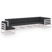 vidaXL 7-tlg. Garten-Lounge-Set mit Kissen Kiefer Massivholz